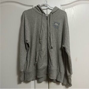 Gray Oversized Zip-Up Hoodie